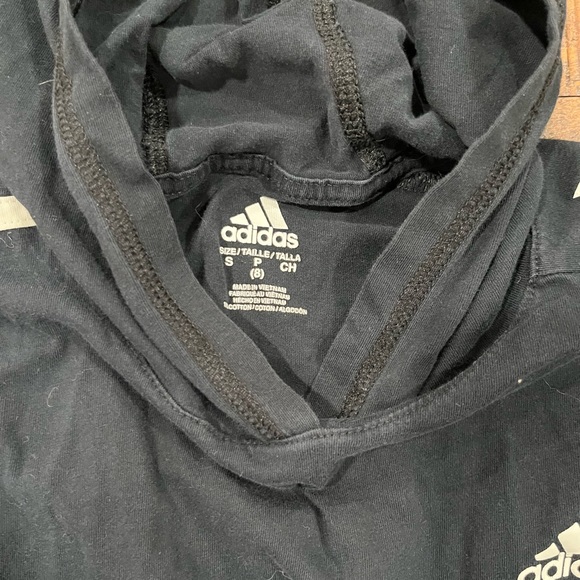 Adidas Kids Black and White Hoodie - Picture 2 of 2